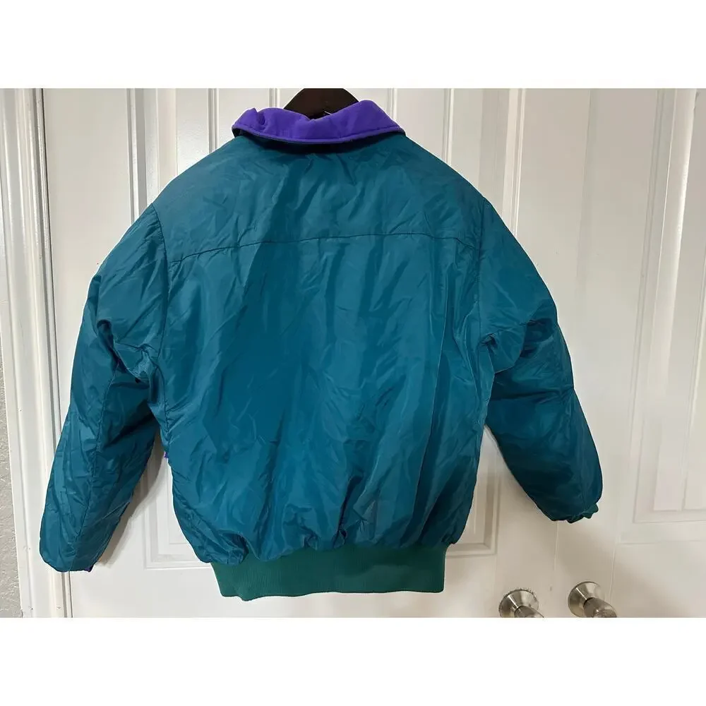 Columbia Reversible Retro 80s 90s Crop Ski Down Puffer Jacket Women M Gorpcore